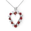 Image 1 : 1.01 CTW Ruby & Diamond Pendant 18K White Gold - REF-42W4F - 12613