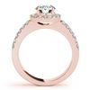 Image 4 : 1 CTW Certified VS/SI Diamond 2Pc Wedding Set Solitaire Halo 14K Rose Gold - REF-150W8F - 31131