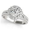 Image 1 : 2.01 CTW Certified VS/SI Diamond Solitaire Halo Ring 18K White Gold - REF-421W6F - 26700