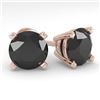 Image 1 : 4.0 CTW Black Diamond Stud Designer Earrings 14K Rose Gold - REF-104X2T - 38388