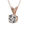 Image 2 : 0.55 CTW Certified H-SI/I Quality Diamond Solitaire Necklace 10K Rose Gold - REF-51F2N - 36724