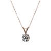 Image 4 : 0.55 CTW Certified H-SI/I Quality Diamond Solitaire Necklace 10K Rose Gold - REF-51F2N - 36724