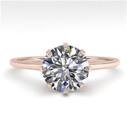 1.50 CTW Certified VS/SI Diamond Engagement Ring 18K Rose Gold - REF-567Y2K - 35756