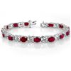 Image 1 : 16.05 CTW Ruby & Diamond Bracelet 14K White Gold - REF-105K5W - 10480