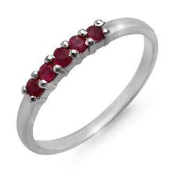 0.25 CTW Ruby Ring 10K White Gold - REF-9Y8K - 12635