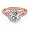 1.85 CTW Certified VS/SI Diamond Solitaire Halo Ring 18K Rose Gold - REF-513F6N - 26830