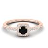 0.55 CTW Micro Pave VS/SI Diamond Ring Designer Halo 14K Rose Gold - REF-29N3Y - 21369