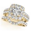 2.76 CTW Certified VS/SI Diamond 2Pc Wedding Set Solitaire Halo 14K Yellow Gold - REF-469M8H - 30893