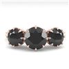 2 CTW Past Present Future Black Diamond Ring 18K Rose Gold - REF-100A2X - 35777