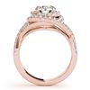 Image 4 : 1.76 CTW Certified VS/SI Diamond 2Pc Wedding Set Solitaire Halo 14K Rose Gold - REF-251W3F - 31032