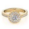 0.8 CTW Certified VS/SI Diamond Solitaire Halo Ring 18K Yellow Gold - REF-130H4A - 26903