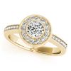 Image 2 : 0.8 CTW Certified VS/SI Diamond Solitaire Halo Ring 18K Yellow Gold - REF-130H4A - 26903