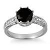 2.0 CTW VS Certified Black & White Diamond Ring 18K White Gold - REF-104X5T - 11810