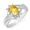 1.04 CTW Citrine & Diamond Ring 10K White Gold - REF-15X3T - 12468