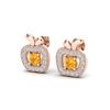 0.61 CTW Citrine & VS/SI Diamond Micro Pave Halo Earrings 14K Rose Gold - REF-30T9M - 20083