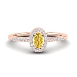 0.65 Citrine & Micro Pave VS/SI Diamond Ring Halo 14K Rose Gold - REF-30M4H - 21383