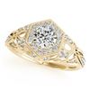 Image 2 : 0.9 CTW Certified VS/SI Diamond Solitaire Halo Ring 18K Yellow Gold - REF-145H5A - 26864