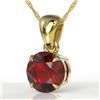 Image 1 : 2 CTW Garnet Designer Inspired Solitaire Necklace 18K Yellow Gold - REF-24F9N - 22024