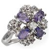 Image 2 : 0.83 CTW Tanzanite & Diamond Ring 14K White Gold - REF-44Y2K - 10825