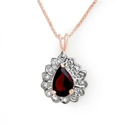 1.0 CTW Garnet Pendant 18K Rose Gold - REF-15K6W - 13668