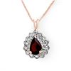 Image 1 : 1.0 CTW Garnet Pendant 18K Rose Gold - REF-15K6W - 13668