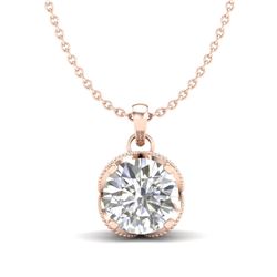 1.13 CTW VS/SI Diamond Solitaire Art Deco Stud Necklace 18K Rose Gold - REF-217X3T - 36864