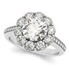 2 CTW Certified VS/SI Diamond Solitaire Halo Ring 18K White Gold - REF-420Y2K - 26161