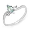0.29 CTW Blue Topaz & Diamond Ring 18K White Gold - REF-22N9Y - 12561