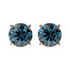1.57 CTW Certified Intense Blue SI Diamond Solitaire Stud Earrings 10K Rose Gold - REF-127T5M - 3661