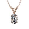 0.50 CTW Certified VS/SI Quality Oval Diamond Solitaire Necklace 10K Rose Gold - REF-79N5Y - 33164