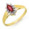 0.33 CTW Ruby Ring 10K Yellow Gold - REF-9W3F - 12871
