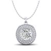 1.25 CTW VS/SI Diamond Solitaire Art Deco Necklace 18K White Gold - REF-272K8W - 37259