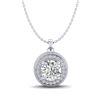 1.25 CTW VS/SI Diamond Solitaire Art Deco Stud Necklace 18K White Gold - REF-218T2M - 37142