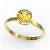 Image 2 : 2 CTW Citrine Designer Inspired Solitaire Engagement Ring 18K Yellow Gold - REF-30N4Y - 22219