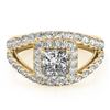 1.85 CTW Certified VS/SI Princess Diamond Solitaire Halo Ring 18K Yellow Gold - REF-261Y3K - 27197