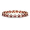 14.63 CTW Garnet & Diamond Halo Bracelet 10K Rose Gold - REF-228M2H - 40497