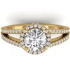2 CTW Certified VS/SI Diamond Solitaire Micro Halo Ring 14K Yellow Gold - REF-512X2T - 30380