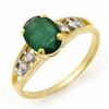 1.50 CTW Emerald & Diamond Ring 10K Yellow Gold - REF-17Y8K - 14282