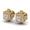 1.73 CTW Princess VS/SI Diamond Micro Pave Stud Earrings 18K Yellow Gold - REF-254A5X - 37186