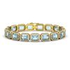 23.66 CTW Sky Topaz & Diamond Halo Bracelet 10K Yellow Gold - REF-303T8M - 41410