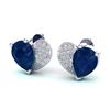 2.50 CTW Sapphire & Micro Pave VS/SI Diamond Earrings 10K White Gold - REF-31T8M - 20079
