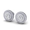 2.61 CTW VS/SI Diamond Solitaire Art Deco Stud Earrings 18K White Gold - REF-381M8H - 37082