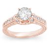 1.50 CTW Certified VS/SI Diamond Ring 14K Rose Gold - REF-376H9A - 11267