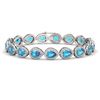 16.59 CTW Swiss Topaz & Diamond Halo Bracelet 10K White Gold - REF-276T8M - 41123