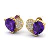 2.50 CTW Amethyst & Micro Pave VS/SI Diamond Earrings 10K Yellow Gold - REF-30F2N - 20065