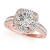 1.36 CTW Certified VS/SI Diamond Solitaire Halo Ring 18K Rose Gold - REF-241F8N - 26549