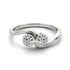 0.5 CTW Certified VS/SI Diamond 2 Stone Ring 18K White Gold - REF-82H4A - 28245