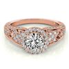 1.25 CTW Certified VS/SI Diamond Solitaire Halo Ring 18K Rose Gold - REF-238Y2K - 26573