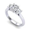 1.5 CTW VS/SI Diamond Solitaire Art Deco 3 Stone Ring 18K White Gold - REF-236K4W - 37313