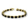 35.0 CTW Blue Sapphire Bracelet 10K Yellow Gold - REF-78H2A - 14233